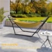 SUPPORTO PER AMACA REGOLABILE E ANTISCIVOLO CON GANCI A S, IN ACCIAIO, 278X97X112 CM NERO