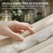 AMACA DA GIARDINO CON CUSCINO E TASCA, IN POLIESTERE CON BARRE DI LEGNO, 325X140X2.5 CM, BIANCO CREMA
