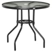 Tavolo da Giardino Tavolino da CaffÞ Rotondo con Foro, 80cm, Nero