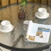 Tavolo da Giardino Tavolino da CaffÞ Rotondo con Foro, 80cm, Nero