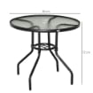 Tavolo da Giardino Tavolino da CaffÞ Rotondo con Foro, 80cm, Nero
