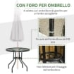 Tavolo da Giardino Tavolino da CaffÞ Rotondo con Foro, 80cm, Nero