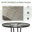 Tavolo da Giardino Tavolino da CaffÞ Rotondo con Foro, 80cm, Nero