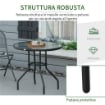 Tavolo da Giardino Tavolino da CaffÞ Rotondo con Foro, 80cm, Nero