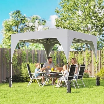 Gazebo Pieghevole 3x3 m con Prese d'Aria, Sacchi di Sabbia e Borsa, in Tessuto Oxford e Metallo, Grigio Scuro