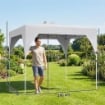 Gazebo Pieghevole 3x3 m con Prese d'Aria, Sacchi di Sabbia e Borsa, in Tessuto Oxford e Metallo, Grigio Scuro