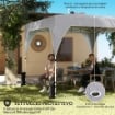 Gazebo Pieghevole 3x3 m con Prese d'Aria, Sacchi di Sabbia e Borsa, in Tessuto Oxford e Metallo, Grigio Scuro
