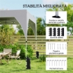 Gazebo Pieghevole 3x3 m con Prese d'Aria, Sacchi di Sabbia e Borsa, in Tessuto Oxford e Metallo, Grigio Scuro