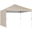 Gazebo Pieghevole Pop-Up 3x3 m con Parete Laterale, in Metallo e Tessuto Oxford, Beige