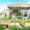 Gazebo Pieghevole Pop-Up 3x3 m con Parete Laterale, in Metallo e Tessuto Oxford, Beige