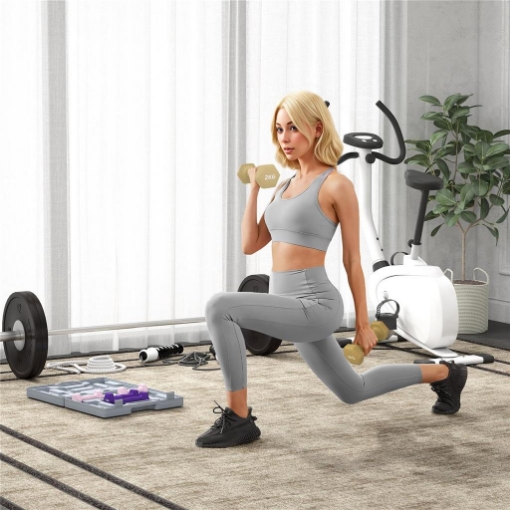 Set di Manubri Pesi Fitness da 9 kg con Impugnatura Antiscivolo e Valigetta, Multicolore