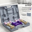 Set di Manubri Pesi Fitness da 9 kg con Impugnatura Antiscivolo e Valigetta, Multicolore