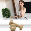 Set di Manubri Pesi Fitness da 9 kg con Impugnatura Antiscivolo e Valigetta, Multicolore