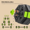 SET PESI PALESTRA 6 IN 1 MULTIFUNZIONE DA 25KG TOTALI IN PLASTICA E SABBIA, 125X18X18 CM, VERDE