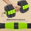 SET PESI PALESTRA 6 IN 1 MULTIFUNZIONE DA 25KG TOTALI IN PLASTICA E SABBIA, 125X18X18 CM, VERDE