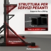 SQUAT RACK E RACK BILANCIERE ALTEZZA REGOLABILE MULTIFUNZIONE, NERO
