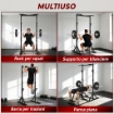 SQUAT RACK E RACK BILANCIERE ALTEZZA REGOLABILE MULTIFUNZIONE, NERO