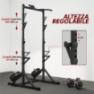 SQUAT RACK E RACK BILANCIERE ALTEZZA REGOLABILE MULTIFUNZIONE, NERO