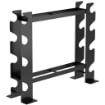 PORTA PESI E RASTRELLIERA MANUBRI A 4 RIPIANI, CARICO 200KG, NERO