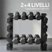 PORTA PESI E RASTRELLIERA MANUBRI A 4 RIPIANI, CARICO 200KG, NERO