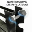 PORTA PESI E RASTRELLIERA MANUBRI A 4 RIPIANI, CARICO 200KG, NERO