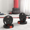 Kit Pesi con 2 Dischi da 7.5 kg e 2 Dischi da 5 kg in Polipropilene e Sabbia, Ï30x5.5 cm e Ï27x4.5 cm, Nero