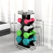 SET 8 MANUBRI PESI ESAGONALI ANTISCIVOLO CON SUPPORTO, IN METALLO E PLASTICA, MULTICOLORE