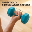 SET 8 MANUBRI PESI ESAGONALI ANTISCIVOLO CON SUPPORTO, IN METALLO E PLASTICA, MULTICOLORE