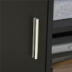 Mobile Porta Stampante a Rotelle con Armadietto e 3 Ripiani Aperti, in Legno, 60x50x65.5 cm, Nero