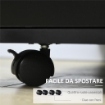 Mobile Porta Stampante a Rotelle con Armadietto e 3 Ripiani Aperti, in Legno, 60x50x65.5 cm, Nero