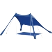 Tenda Spiaggia 2-4 Persone, Tappetino, Paletta, Parasole UPF50+, Blu