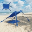 Tenda Spiaggia 2-4 Persone, Tappetino, Paletta, Parasole UPF50+, Blu