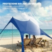 Tenda Spiaggia 2-4 Persone, Tappetino, Paletta, Parasole UPF50+, Blu