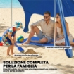 Tenda Spiaggia 2-4 Persone, Tappetino, Paletta, Parasole UPF50+, Blu