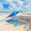 Tenda Spiaggia 2-4 Persone, Tappetino, Pala, Protezione Solare UPF50+, Azzurro