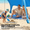 Tenda Spiaggia 2-4 Persone, Tappetino, Pala, Protezione Solare UPF50+, Azzurro