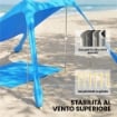 Tenda Spiaggia 2-4 Persone, Tappetino, Pala, Protezione Solare UPF50+, Azzurro