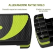 STEPPER FITNESS PER AEROBICA REGOLABILE SU 3 ALTEZZE DA 10-15-20 CM, VERDE E NERO