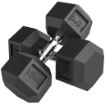 SET 2 MANUBRI FITNESS DA 15 KG ESAGONALI CON IMPUGNATURA ANTISCIVOLO, IN ACCIAIO E GOMMA, Ï15.5 X 33.6 CM, NERO