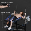 Panca Palestra e Panca Pesi Multifunzione Regolabile, Nero e Blu