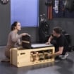 PANCA MULTIFUNZIONE CON SCHIENALE REGOLABILE, VANO CONTENITORE, RACK PER PESI ED ELASTICI, LEGNO