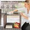 Set Salotto da Giardino con 2 Poltrone, Tavolino e Poggiapiedi Salvaspazio, Marrone