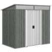 Casetta da Giardino con Porte Scorrevoli e Pavimentazione in Acciaio, 195x122x181.5 cm, Grigio Chiaro