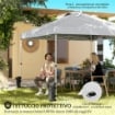 Gazebo 3x3 m Pop Up con Tasche, UPF 50+, con Sacchi di Sabbia e Borsa con Ruote, Bianco
