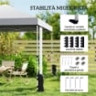Gazebo 3x3 m Pop Up con Tasche, UPF 50+, con Sacchi di Sabbia e Borsa con Ruote, Bianco