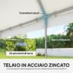 Tendone per Feste 4x6 m con Finestre e 4 Pareti Laterali Rimovibili, in Acciaio e PE, Bianco