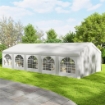 Tendone da Giardino 10x5 m con 10 Pareti Laterali Rimovibili, in PE e Metallo Galvanizzato, Bianco