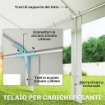 Tendone da Giardino 10x5 m con 10 Pareti Laterali Rimovibili, in PE e Metallo Galvanizzato, Bianco