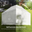 Tendone da Giardino 10x5 m con 10 Pareti Laterali Rimovibili, in PE e Metallo Galvanizzato, Bianco