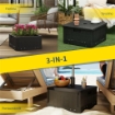 Base per Ombrellone 3-in-1 Riempibile Multiuso Tavolino da CaffÞ e Fioriera, Nero